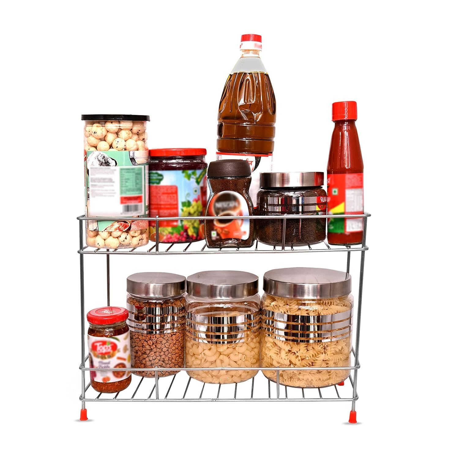 Stainless Steel Spice Rack - 2 Tier Kitchen Organizer -2