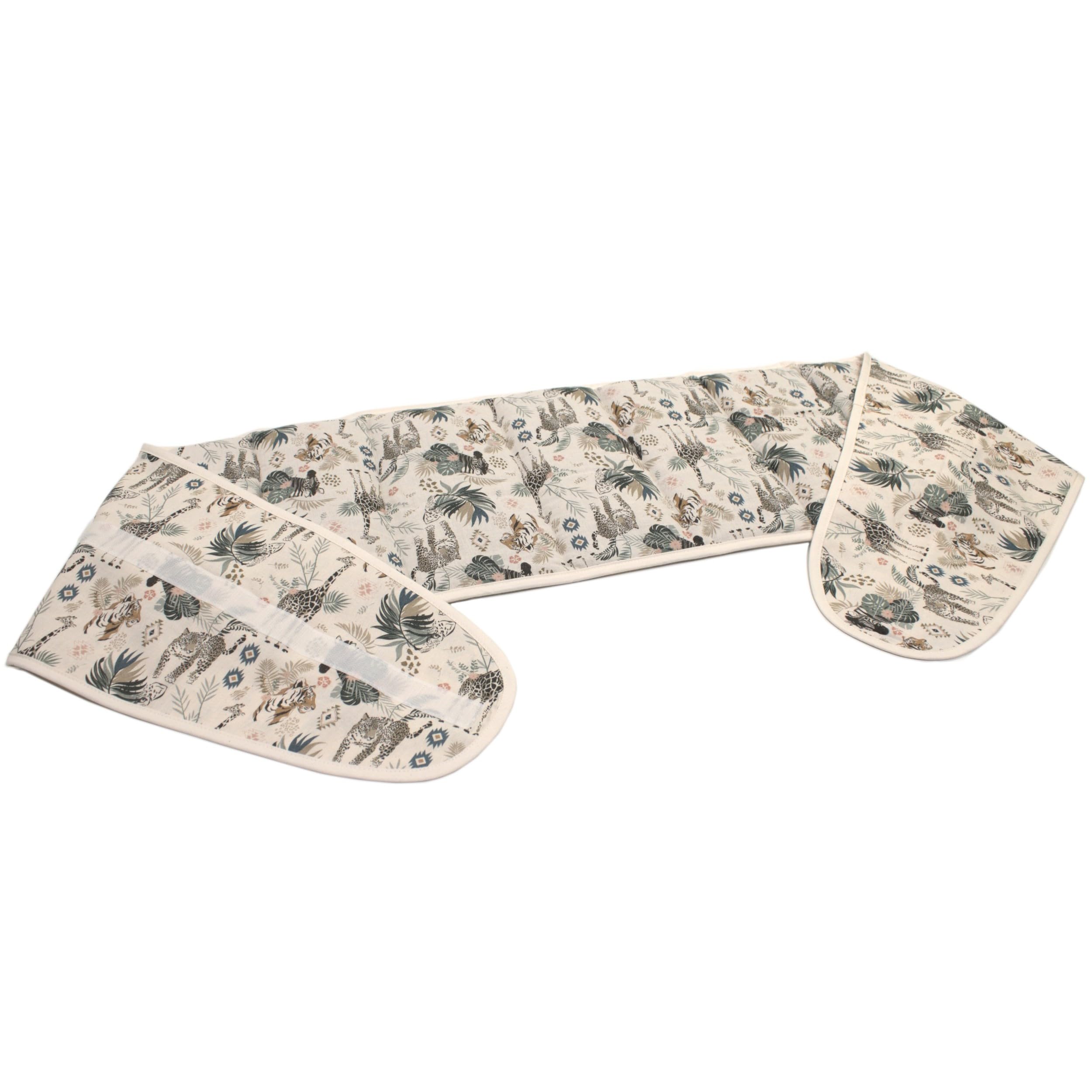 Cuscino termico cintura, semi di farro bio (Lunghezza totale: 135cm, animali selvatici, Cotone Bio) Grande cuscino riscaldabile, caldo e freddo - microonde, forno e frigorifero