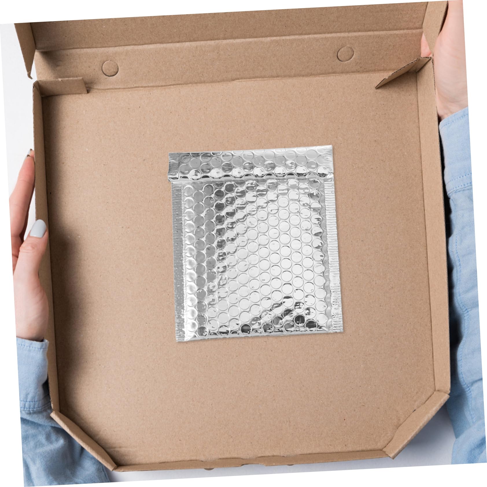 LALAFINA Buste Imbottite Argento Bolle 100 Pezzi Buste Padded per Spedizioni Piccole in Materiale Sintetico per Scuole e Negozi