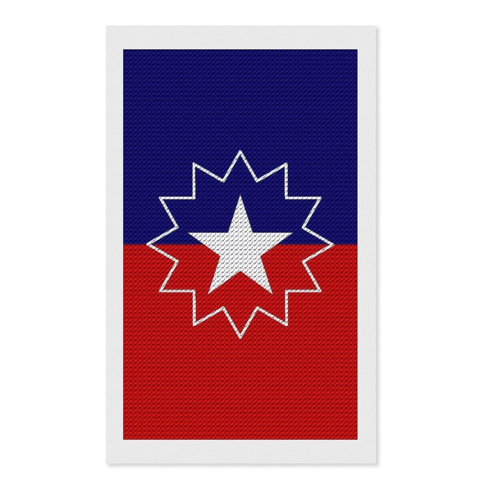 Nclqvjxzkhw Style Juneteenth Flag Diamond Art Painting For Adult Round Diamonds Pictures Arts Crafts Home Wall Decor 12"X20"