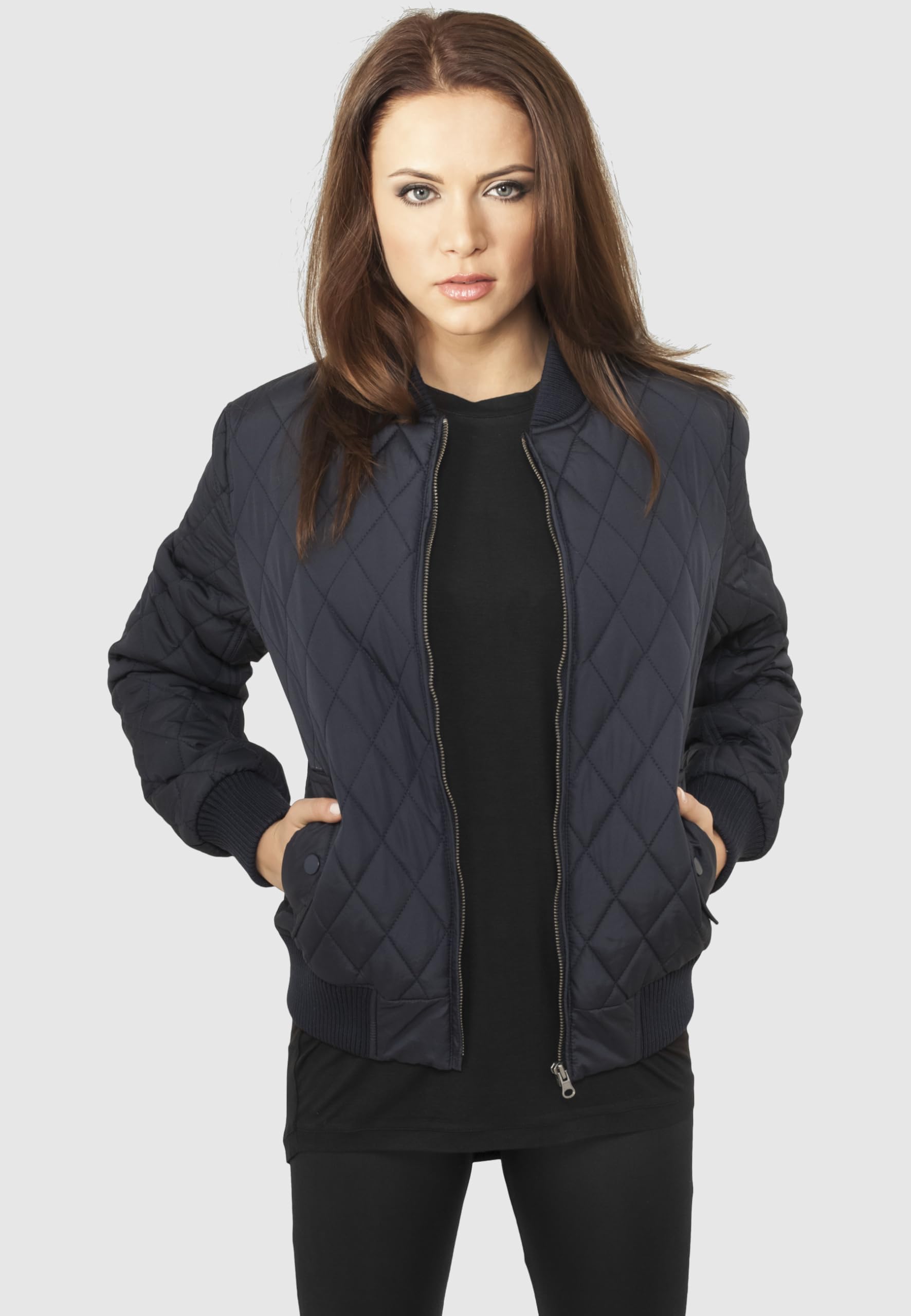 Urban Classics Damen Diamond Quilt Nylon Jacket Jacke – Bild 2