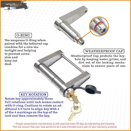 Miniatura 4 de 61130  Cerradura de pestillo de remolque para DEMCO EZ Latch de 2-516 pulgadas Acopladores de bola y cuello de cisne  Se adapta solo al modelo