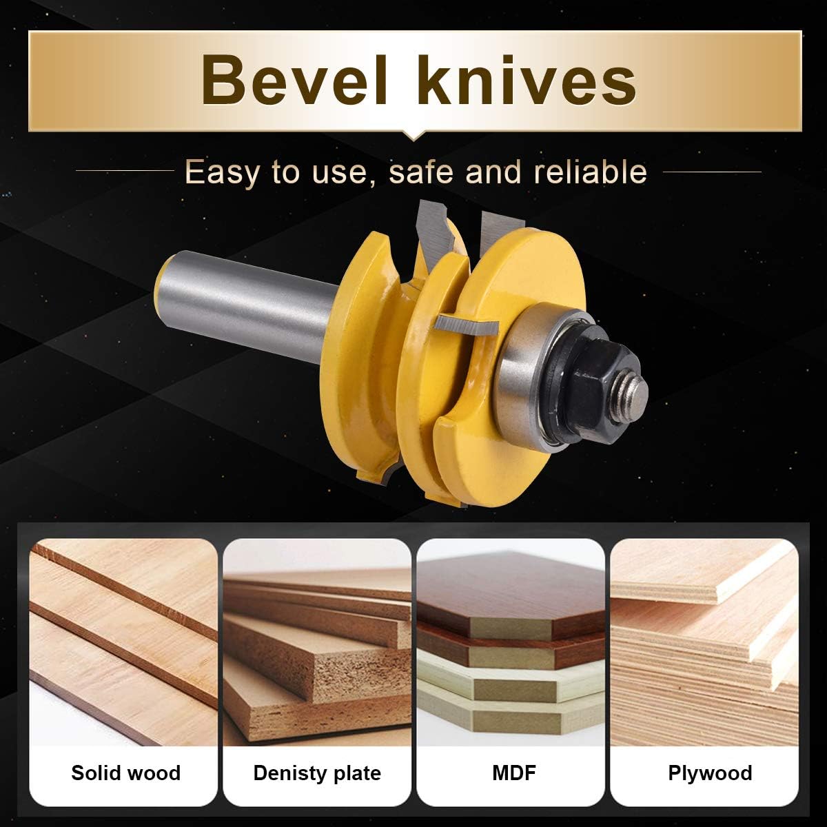 KATUR Reversible Router Bit, Glass Door and Window Rail and Stile Reversible Router Bit, 1/2 Inch Shank for Door Window Cabinet Rail and Stile (1/2" Shank 1-3/4" Width)