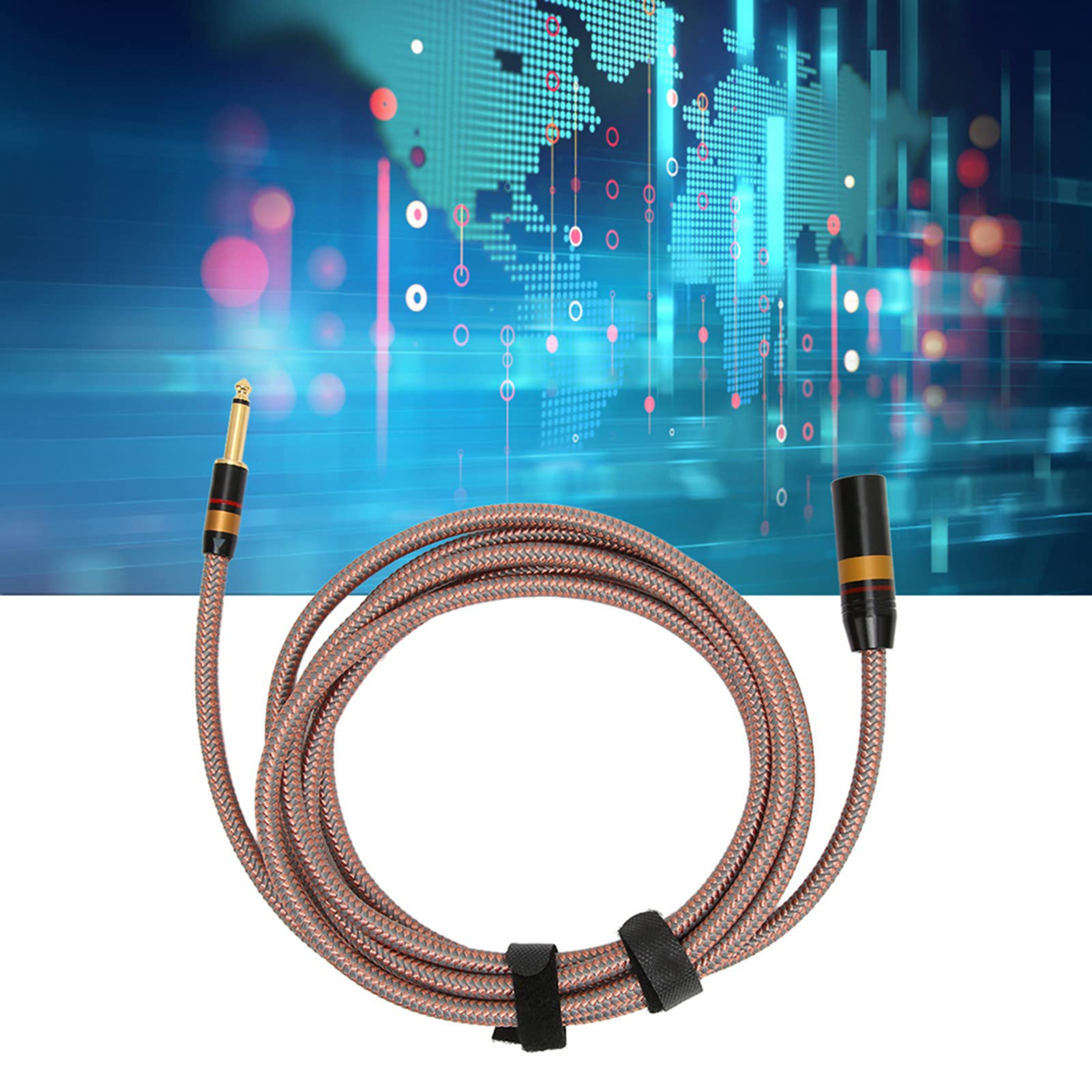 Vergoldetes 6,35-mm-auf-XLR-Stecker-Soundkabel für Lautsprecher, Mixer, Studiokonsolen, 9,8 Fuß Langes Kabel für Audiophile, Kompatibel mit Mikrofonen und Verstärkern