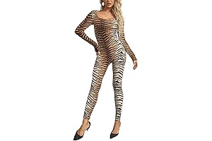 Amilia Women's Round Neck Long Sleeve Catsuit: Unleash the Prowess of a Tigress
