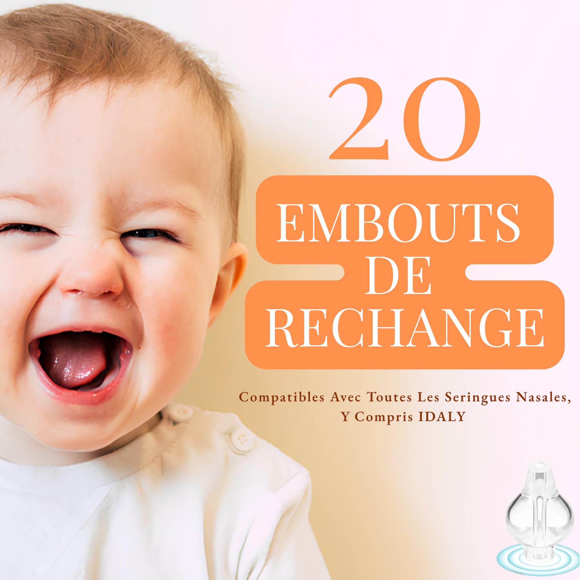 MEGA PACK 20 Olive Nasali Per Lavaggi Neonato, 20 Beccuccio Morbido Lavaggio Nasale Bambini, Olivette Silicone Riutilizzabile, Oliva Sterilizzabili - tappini Siringa Per Nasali, 20 Beccucci Ugelli.