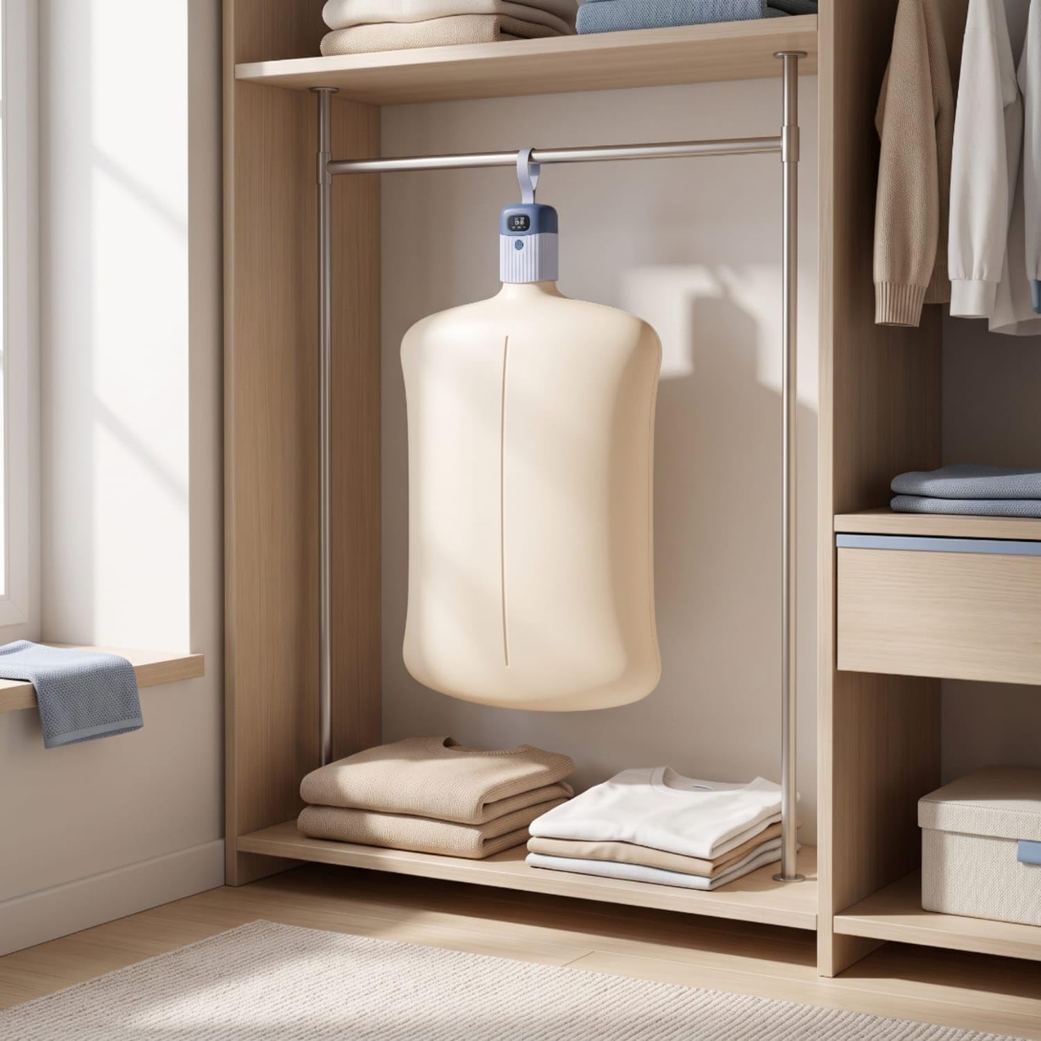 Compact Hanging Garment Dryer Travel-Friendly Portable Clothes Dryer Electric Space-Saving for Travelers, Students, Renters, Dorm Rooms, Apartments, Rv, UK Plug-image-34