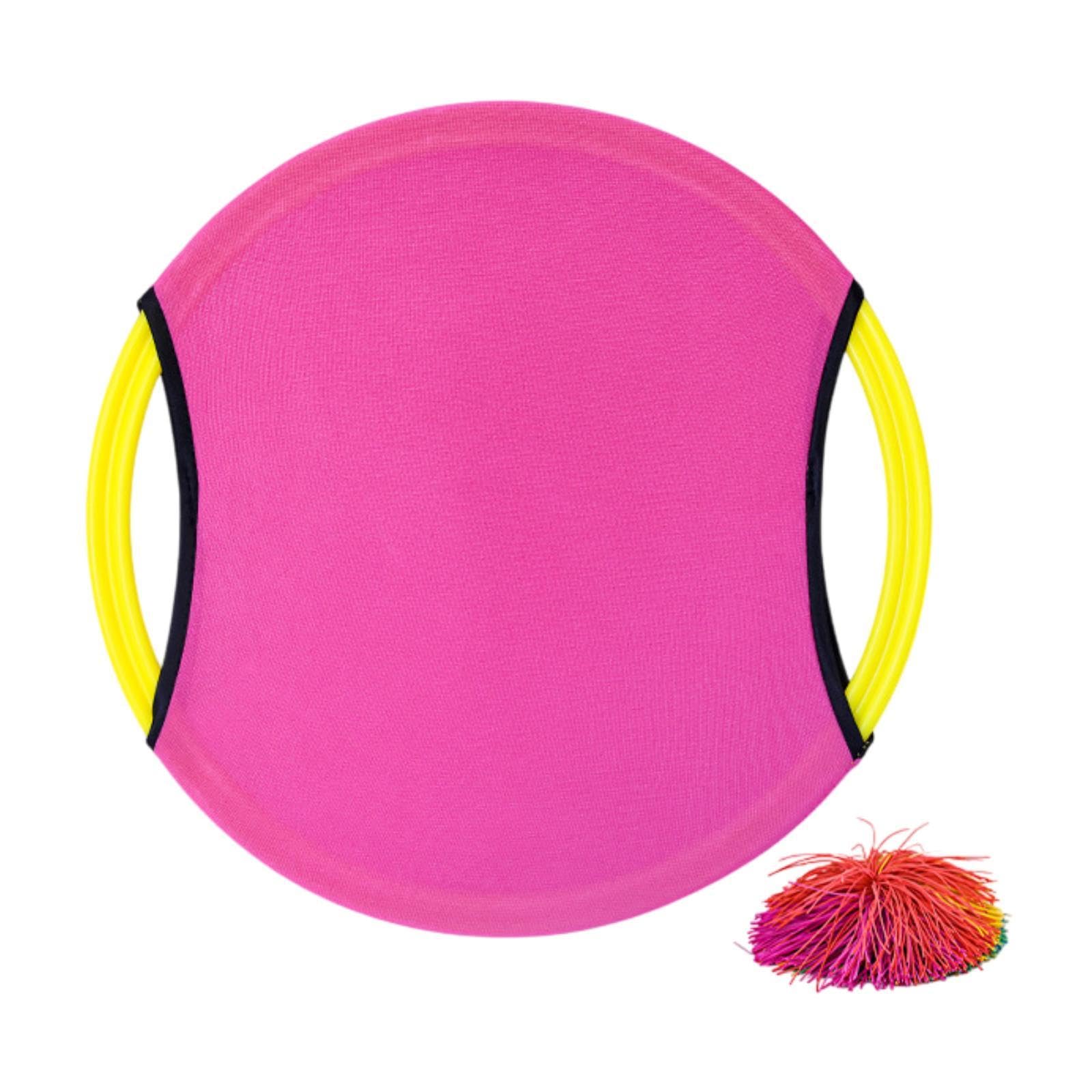 Menolana Trampoline Paddle Ball Set,Toss and Catch Game Kids Play Bouncy Paddle Stringy Ball for Children Beach Lawn Courtyard Camping, Pink