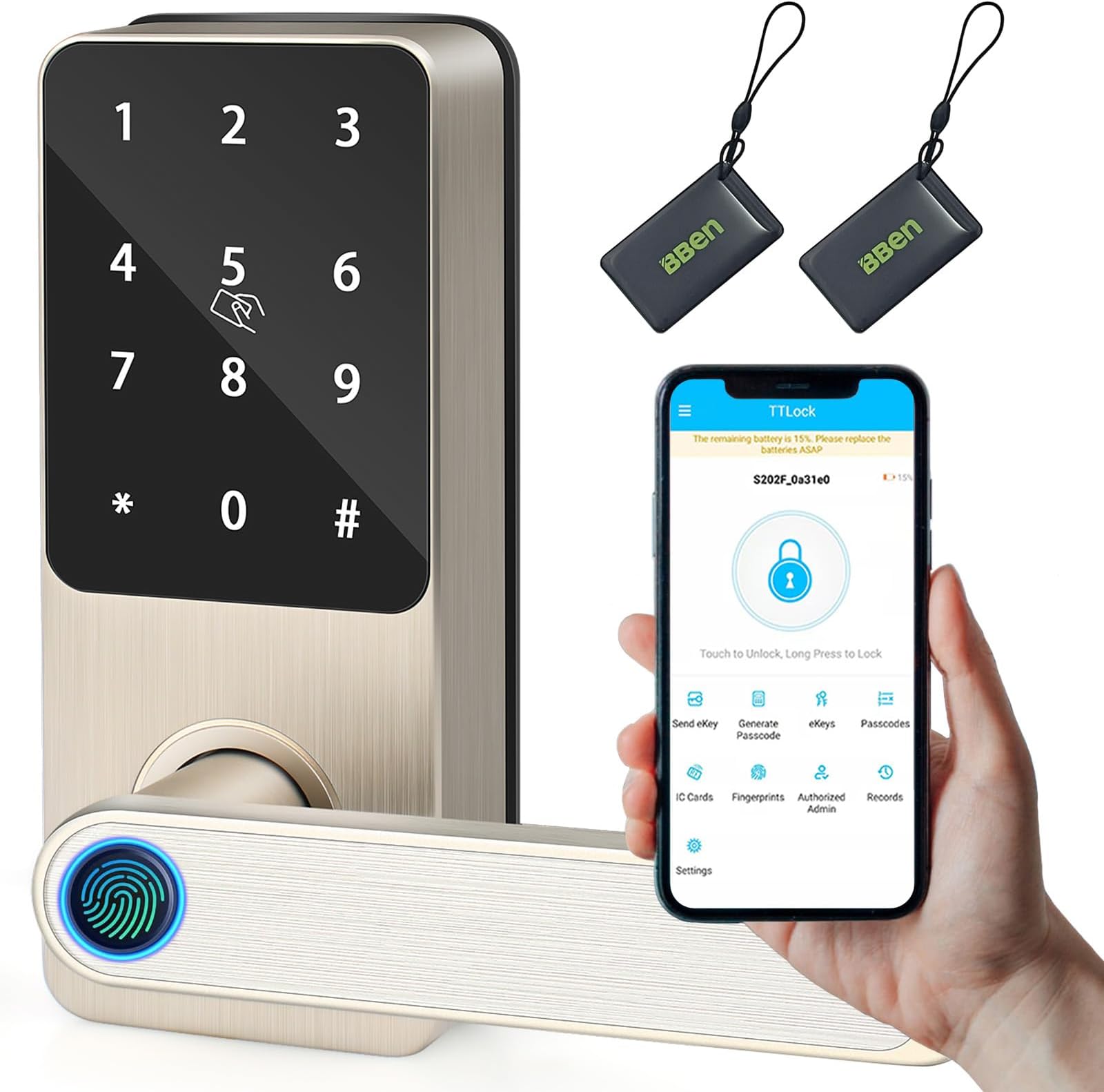 TeiyDri Smart Lock with Camera WiFi Smart Lock Digital Deadbolt Smart ...