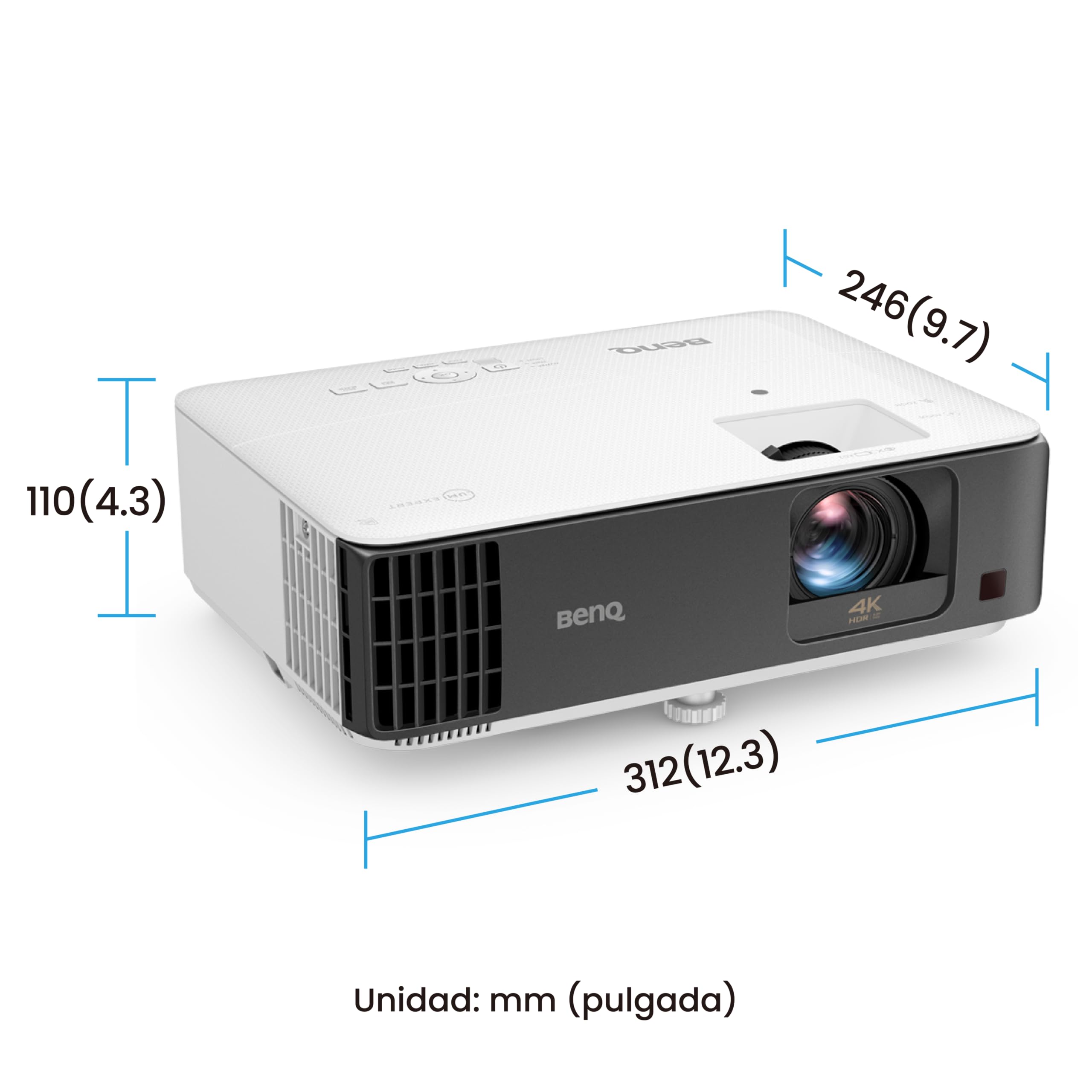 BenQ TK700ST 4K HDR 3000 Lumen Kurzdistanz-Film- und Gaming-Beamer mit 4 ms Reaktionszeit | 240 Hz Bildwiederholfrequenz | HDR10 & HLG | ARC/eARC-Unterstützung | 2D-Keystone-Korrektur | Bildrotation