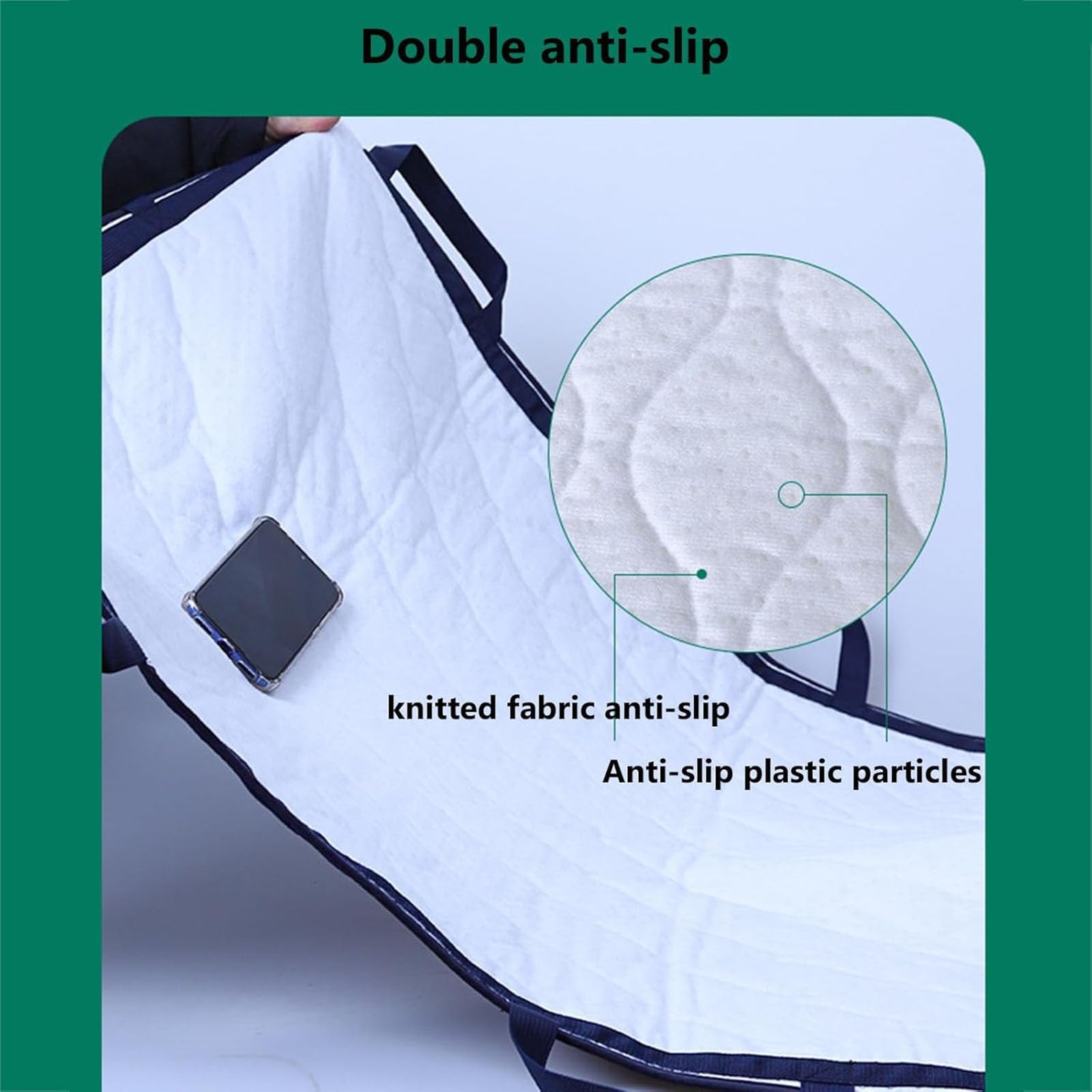 Almohadilla de cama de posicionamiento con asas, Sábana de transferencia reutilizable y lavable para girar, levantar y reposicionar,Tabla de transferencia de pacientes