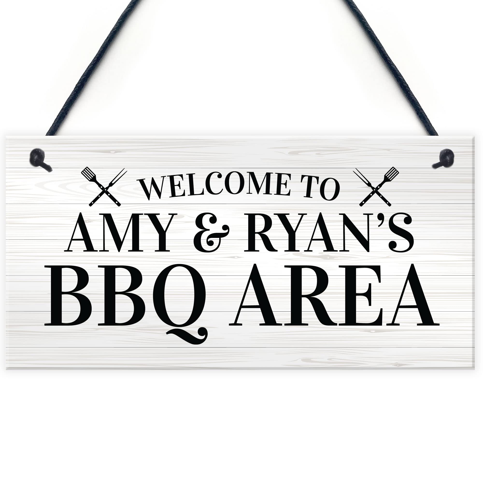 Red Ocean BBQ Signs For Outside Garden Personalised BBQ Area Sign Garden Sign And Plaques Man Cave Sign
