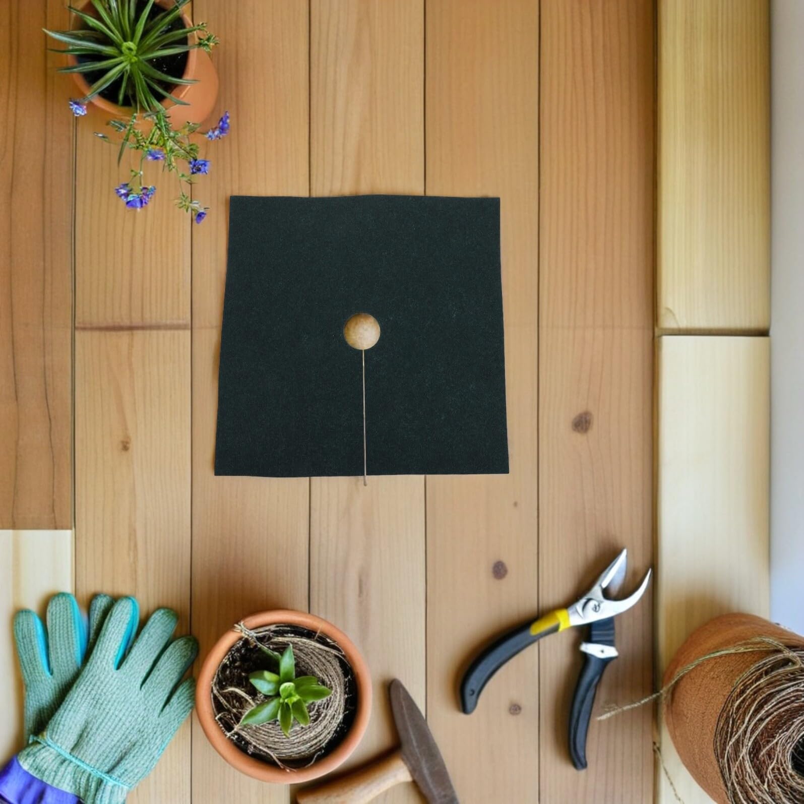 Tessuto Protezione Radici Piante Quadrato 20 Pezzi Non Tessuto Verde | Copertura Traspirante, Soppressione Erbacce e Blocco Luce, per Giardino e Landscaping