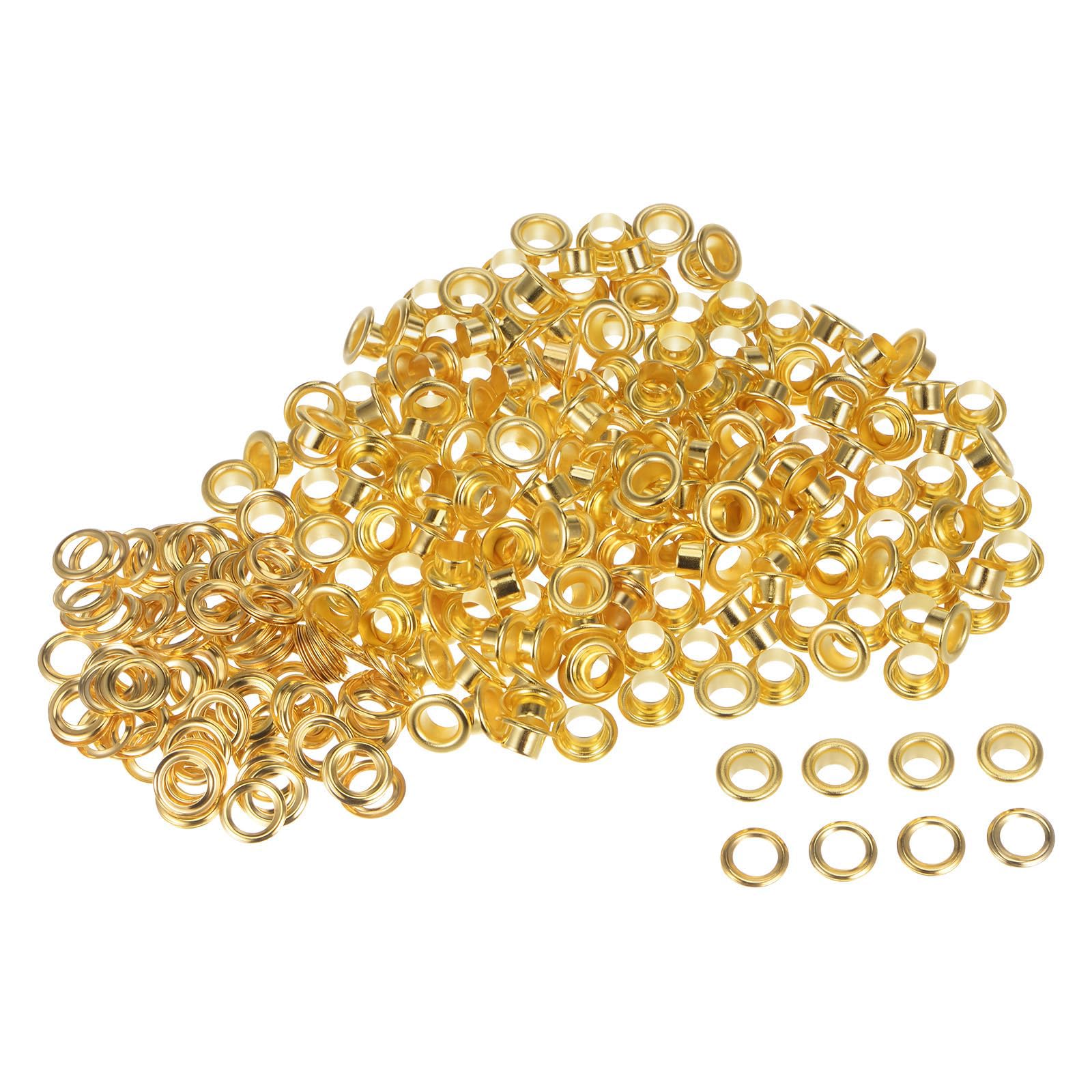 TA-VIGOR 6mm 1/4 Inch Grommets Kit Metal Eyelets with Washers Gold 300pc