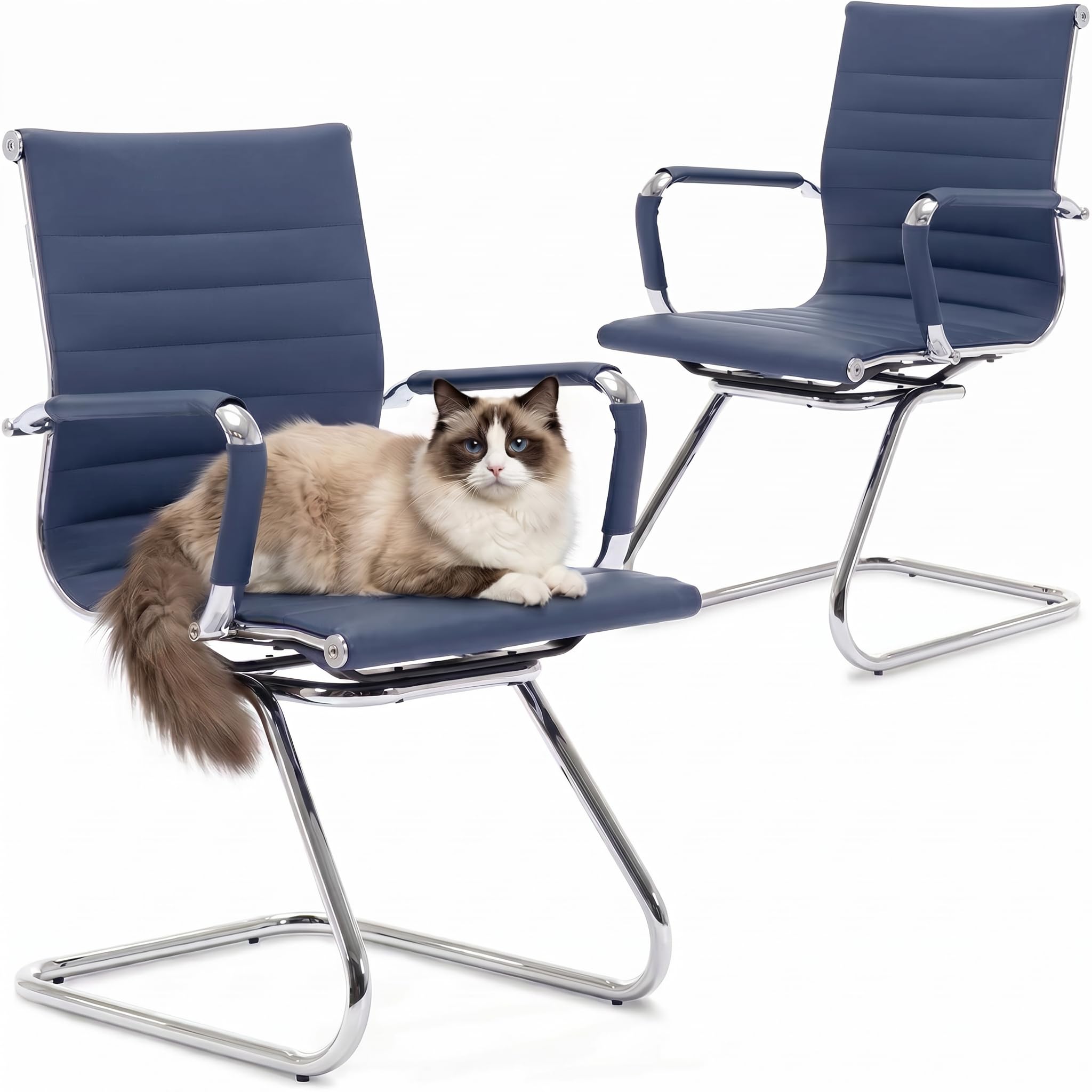 HNY 2-Pack PU Leather Office Guest Chairs