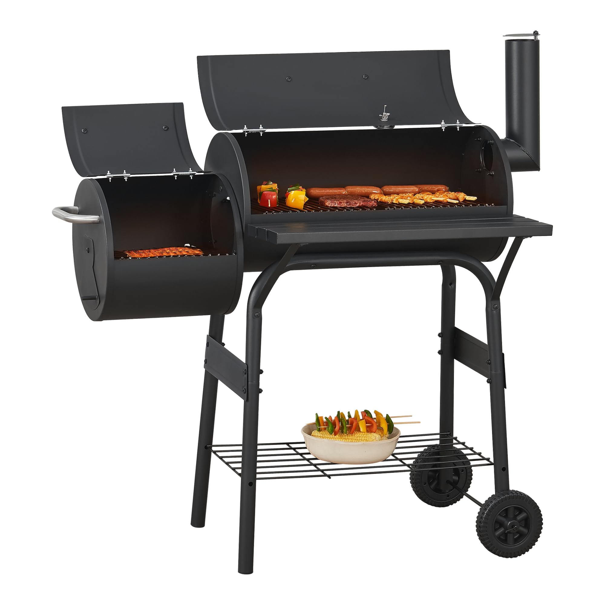 Griglia a carbone YITAHOME XL con vassoio, affumicatore per barbecue, carrello per griglia regolabile con termometro | Leroy Merlin