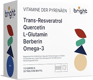 Trans-Resveratrol, L-Glutamin, Berberin, Quercetin, Omega 3 TG - SmartAbsorb™ | für Stoffwechsel, Verdauungsgesundheit und Immunabwehr | 28 Tages-Portionen