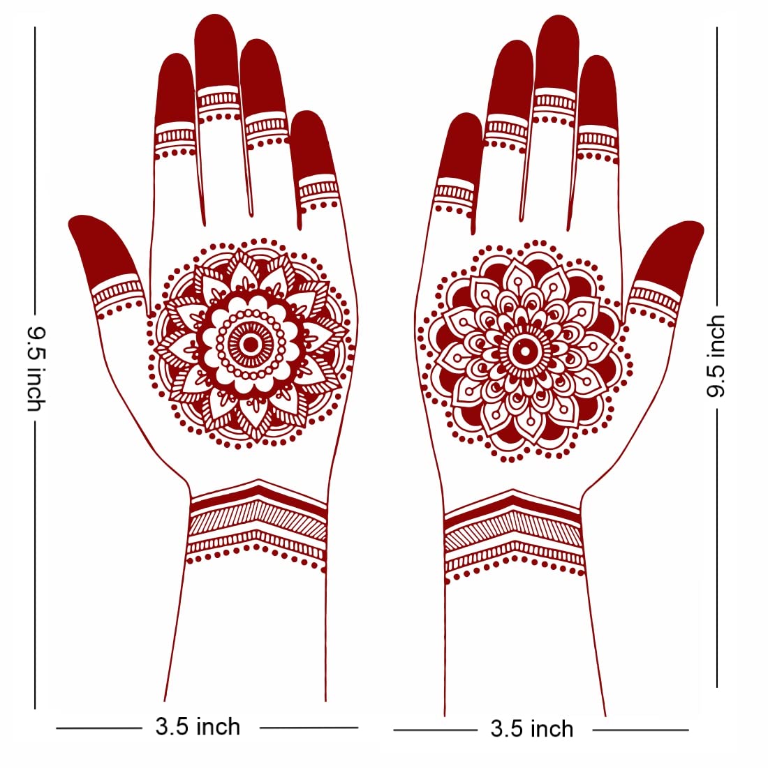 Temporary Tattoowala Circle Flower Mehndi Design Temporary Tattoo Sticker For Girls And Women Tattoo Sticker 1 Pair For Both Hand Tattoo 1