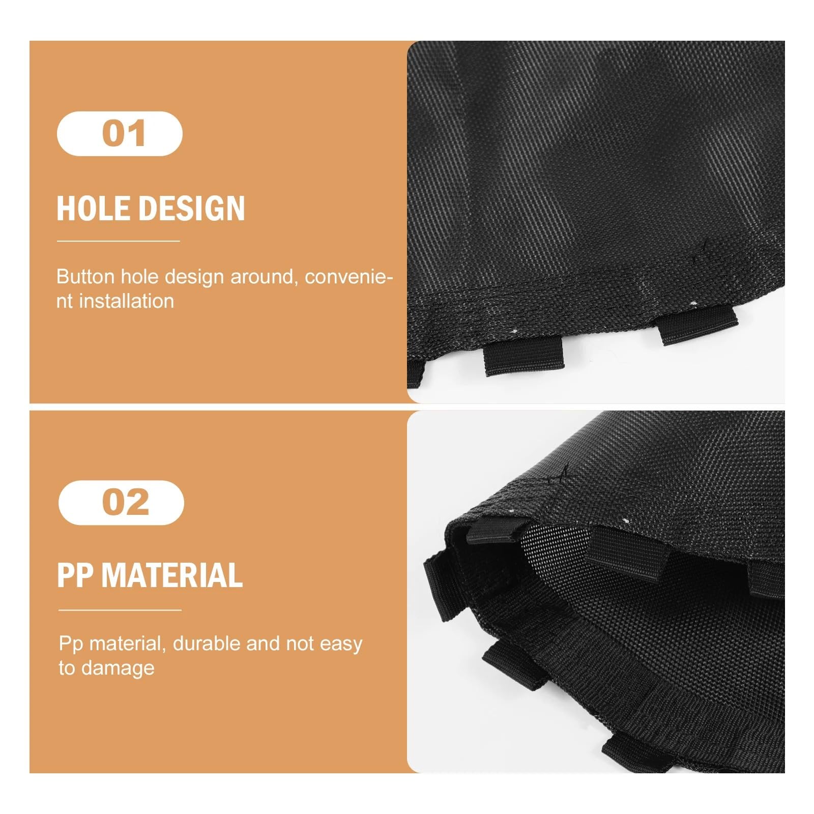 Trampolín Colchoneta de trampolín de Repuesto elástica de Malla para Cama de Salto para Hacer Ejercicio, Piezas de Repuesto Redondas, Accesorio de cojín Accesorios De Trampolín