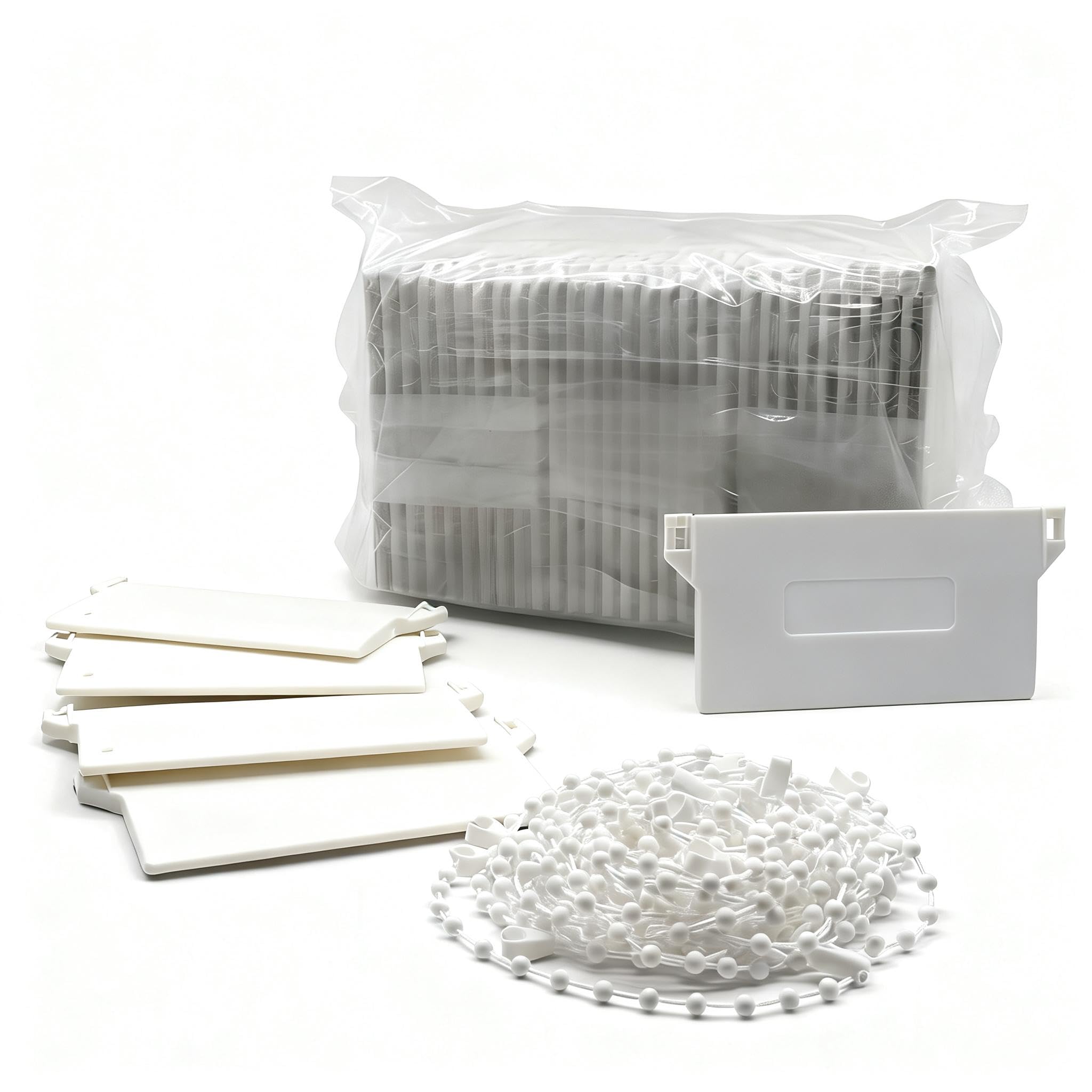Vertical Blinds Repair Parts - 20 Vertical Blind Weights and 10-Meter Chains, Durable Blind Weights and Chains, Replacement Vertical Blind Slats 89mm (3.5 inches) Easy Install for Home and Office