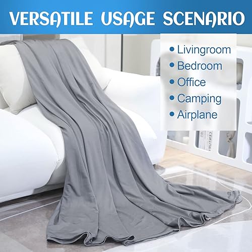 Miniatura 4 de Manta refrescante de doble cara para verano, ligera, transpirable, gran tamaño, transfiere el calor para mantenerte fresco, pdurmientes calurosos y