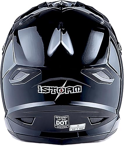 Miniatura 5 de 1Storm - Casco de motocross para jóvenes, BMX, MX, ATV, motocicleta todoterreno, estilo de carreras, negro brillante