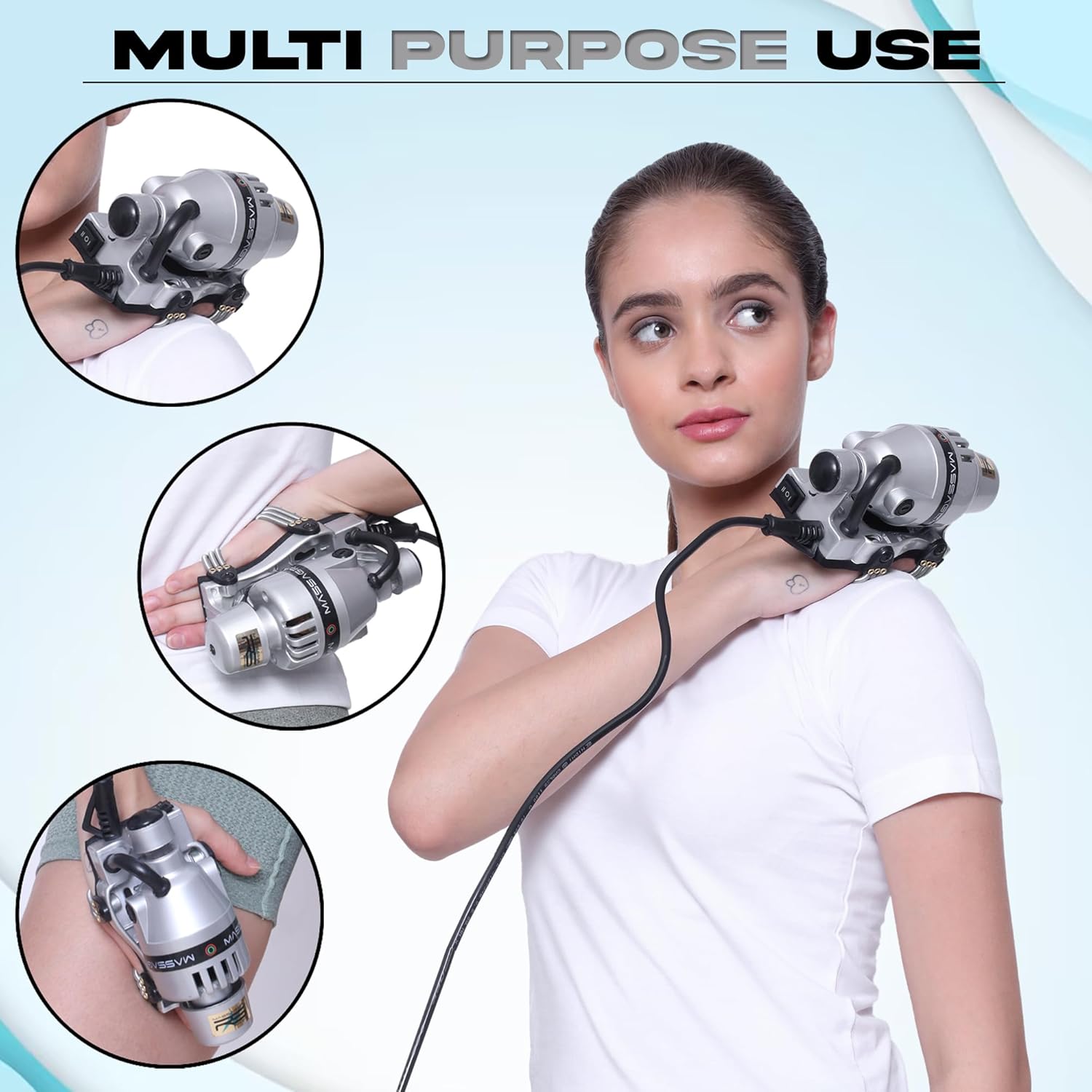 RS India Care Finger Head Massager - Handheld Body Massage for relief from neck, back, shoulders, feet and thigh pain | Multi-field muscle stress and stress relief. Ideal for deep tissue massage | Black
