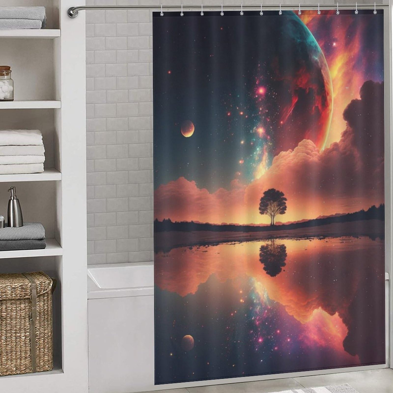 Rideau de douche imperméable en polyester de rêve surréaliste 152x183cm
