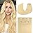 Aison Blonde Clip in Hair Extensions Real Human Hair 70G Bleach Blonde 100% Remy Human Hair Soft Silky Straight 7pcs 16clips One Pack (18 Inch 613)