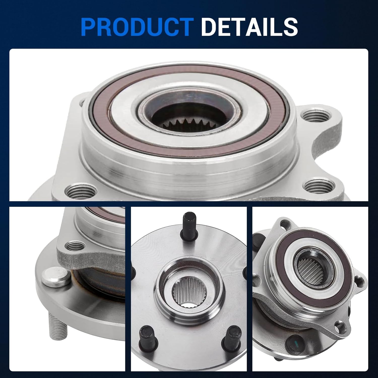Autoround Pair 513302 Front Wheel Bearing Hub Assembly Compatible with Subaru Outback 2015-2020, Forester 2019-2021, Impreza 2004-2014, Legacy 2015-2020, Ascent 2019, 5 Lugs w/ABS