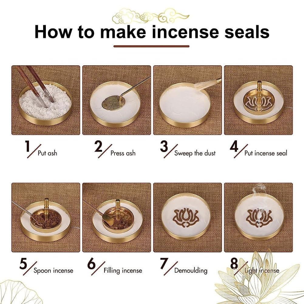12 PCs Messing DIY -Weihrauchherstellung Kit, Brenner, Pulverbehälter, Zubehör Für Heimduft, Für Familien -Yoga -Meditation, Kunsthandwerk Geschenke