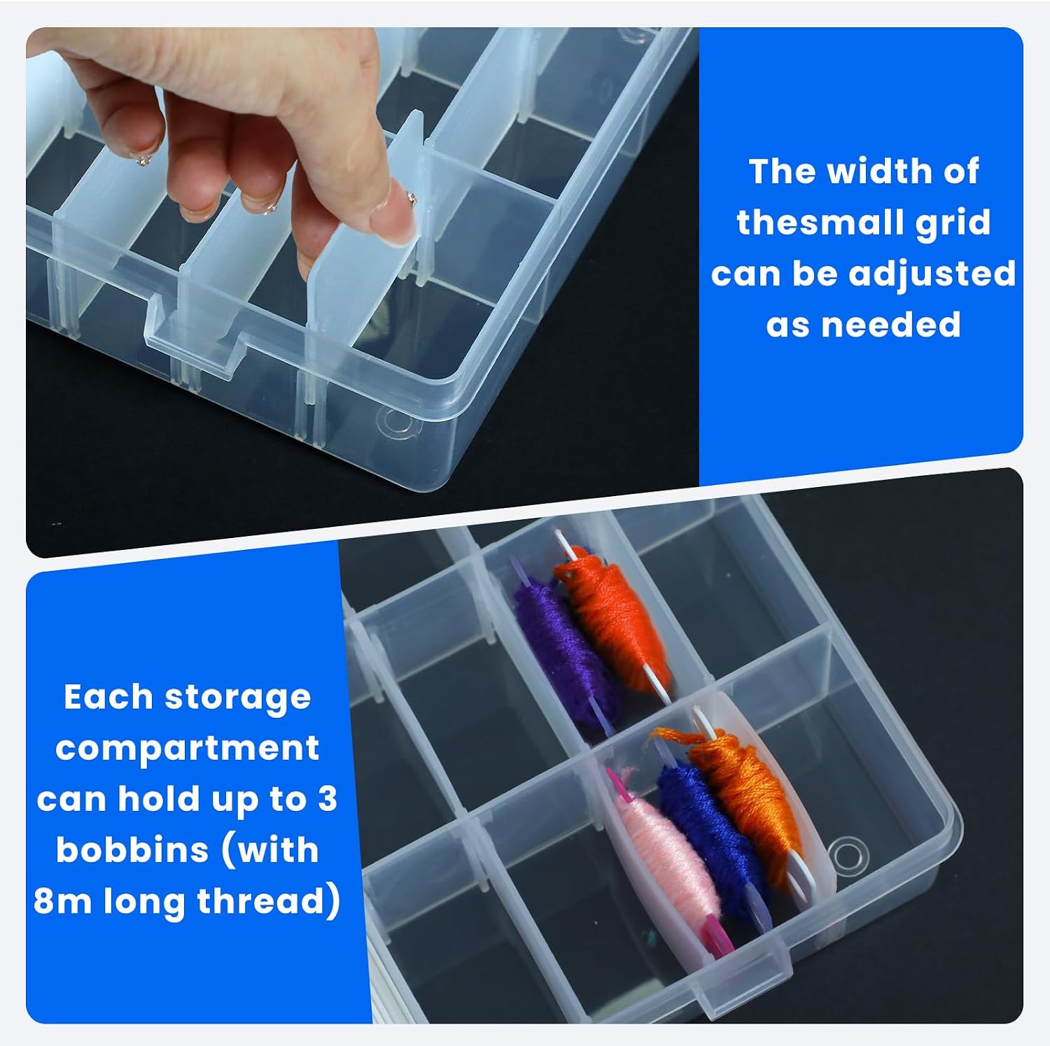 100 Pcs Embroidery Floss Bobbins, Cross Stitch Thread Storage Set, Embroidery Floss Organizer with Bobbin Winder, Thread Organizer Box for DIY Craft Sewing Needlework Storage