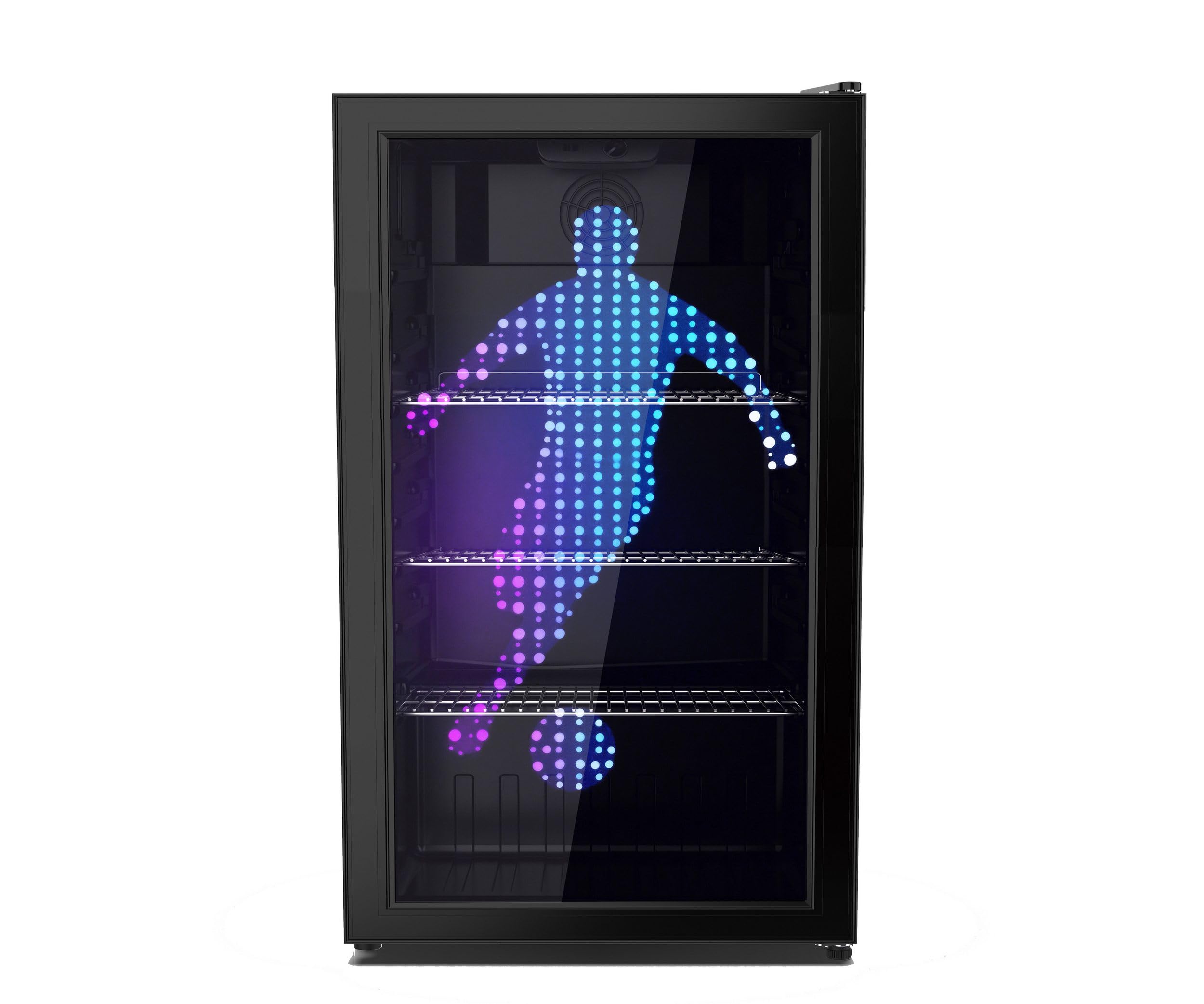 PKM GKS83FC1 Flaschenkühlschrank 89 Liter Display Touch Control Umluft-Kühlung blaue LED-Beleuchtung Schwarz