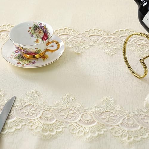 Miniatura 7 de Mantel rectangular de encaje para verano, otoño, decoración de flores, mantel de macramé para comedor, fiesta de cocina, al aire libre, cena de