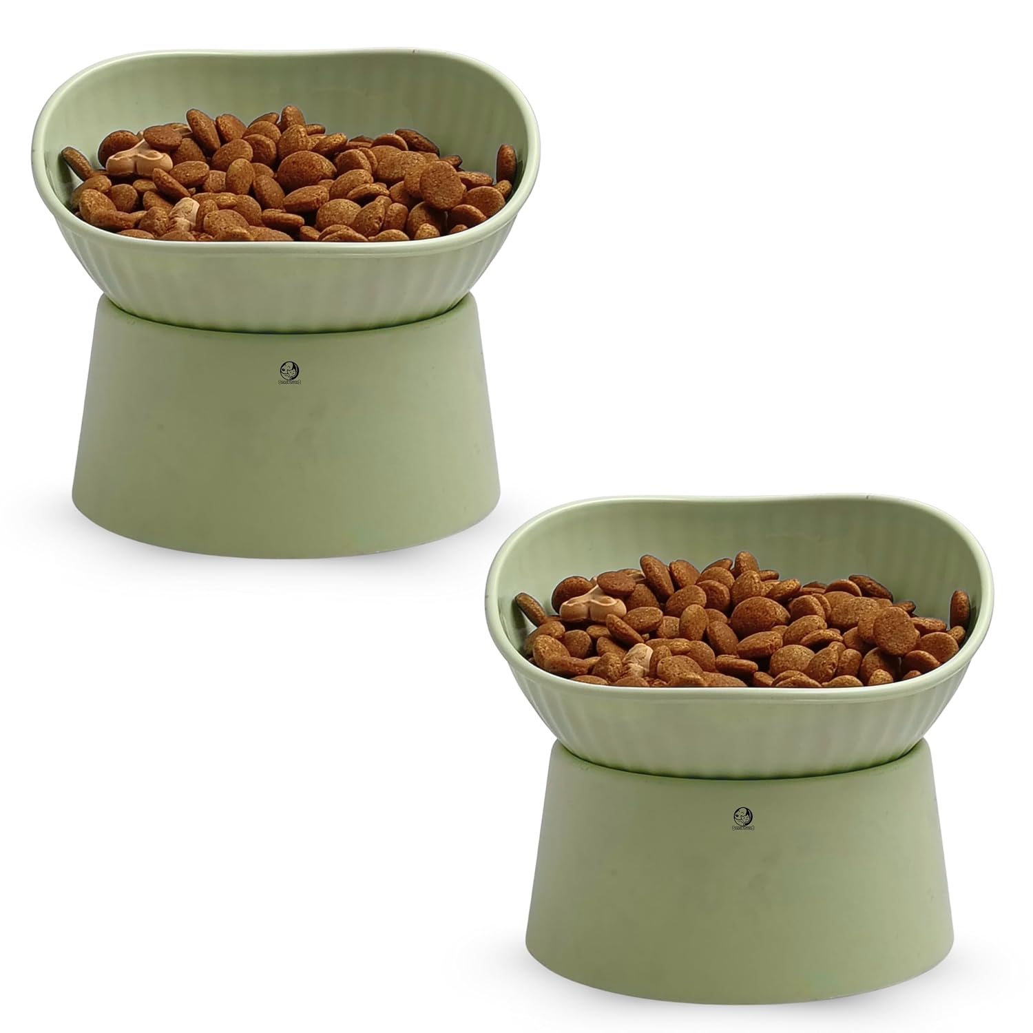 Foodie Puppies Pet Elevated Raised Bowl for Cats, Kittens, and Puppies - (Ribbed Bowl, Green) | 45 Degree Tilted | Cat Foo... - Review, Price and Buying Guide