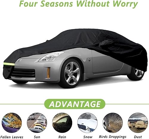 Miniatura 3 de YIXIN Fundas impermeables para coche Nissan 350Z 2003-2009, cubiertas 190T, ajuste al cliente, correa 100% resistente al viento y cremallera de