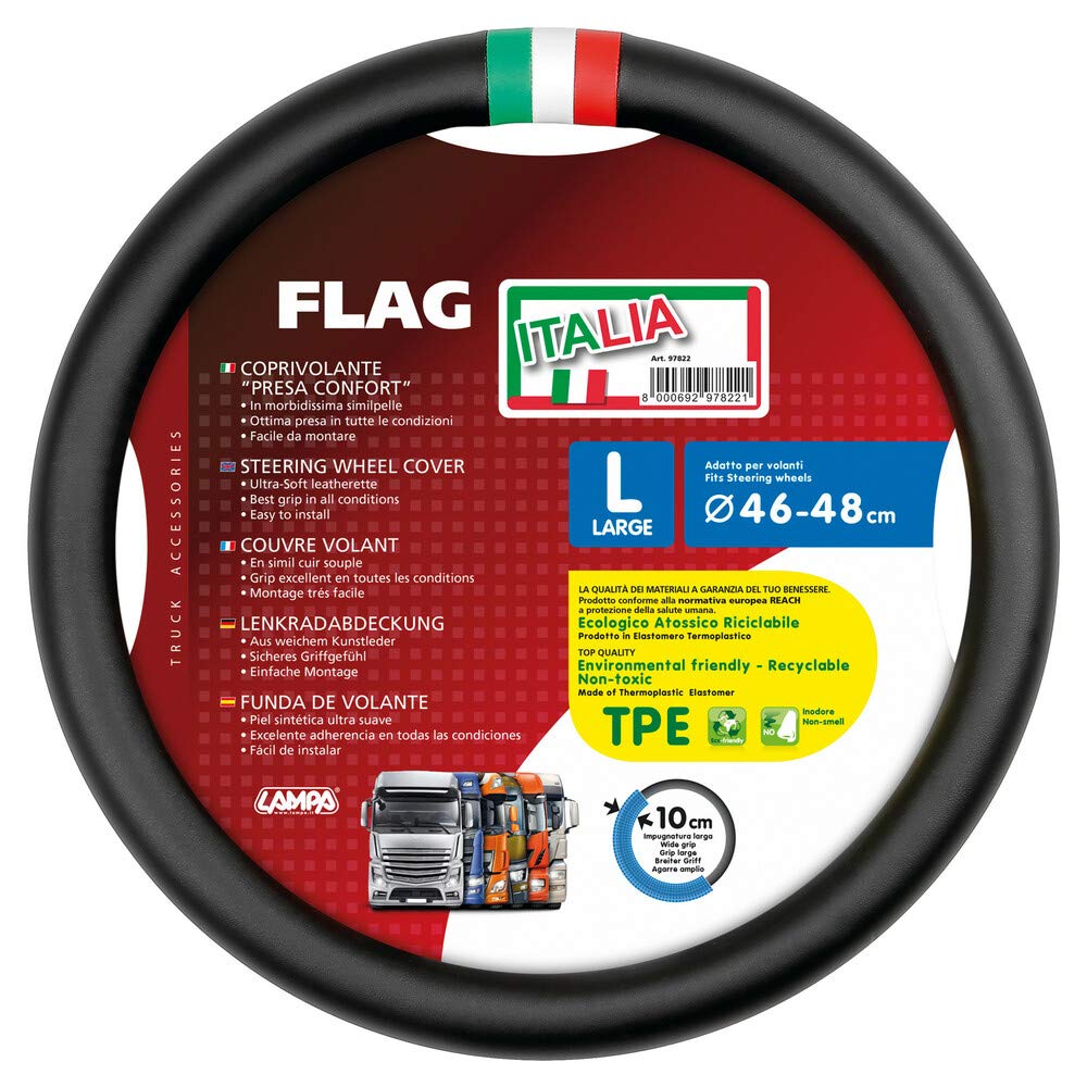 Lampa 97822 Flag Italia, coprivolante in Similpelle - L - Ã˜ 46/48 cm