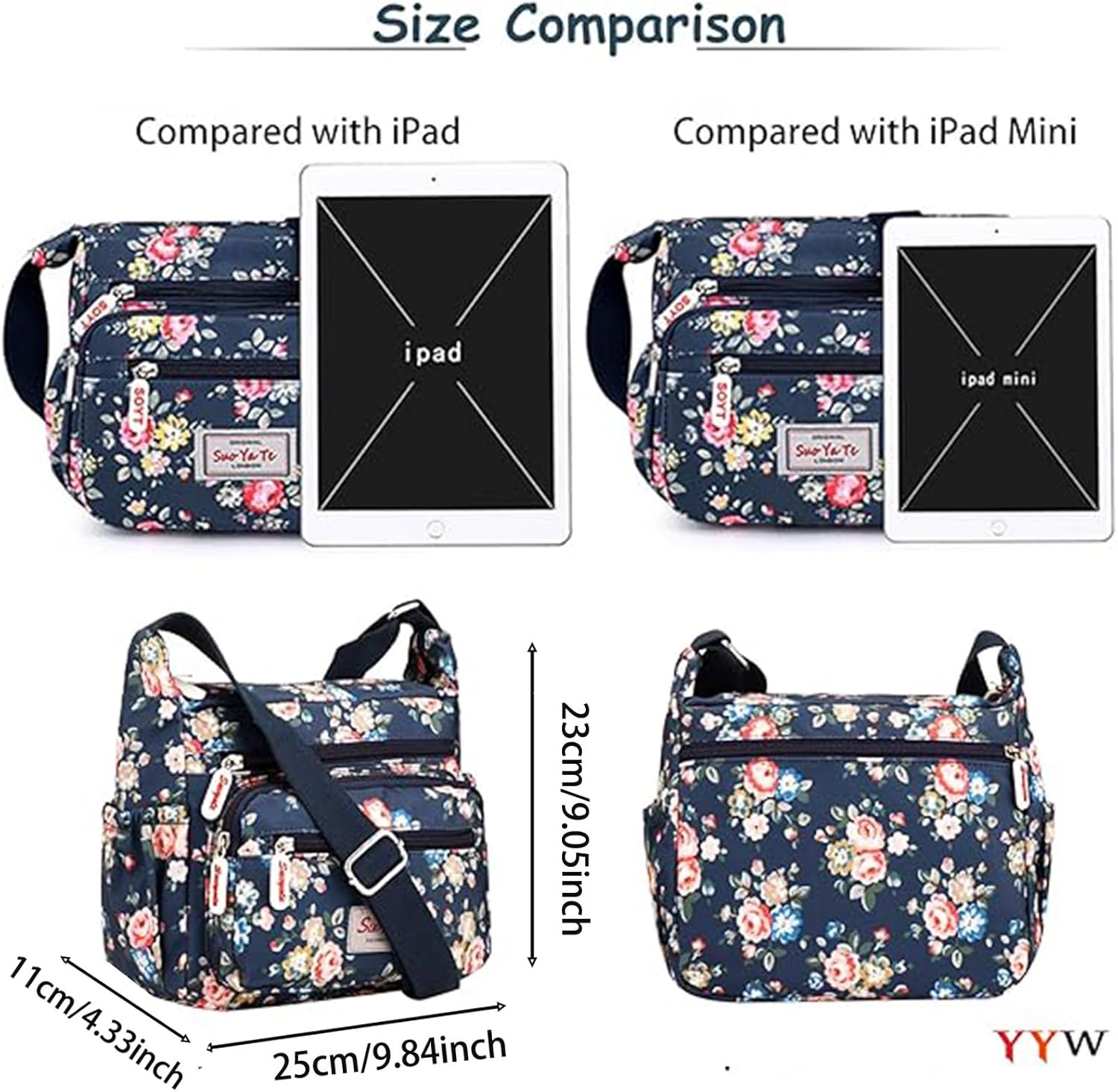 YYW Crossbody Bag for Women Multifunctional Shoulder Handbags for Daily Use Travel Work | Multifunctional, for Daily Use, Travel, Work, Multifunctional, for Daily Use - Image 3