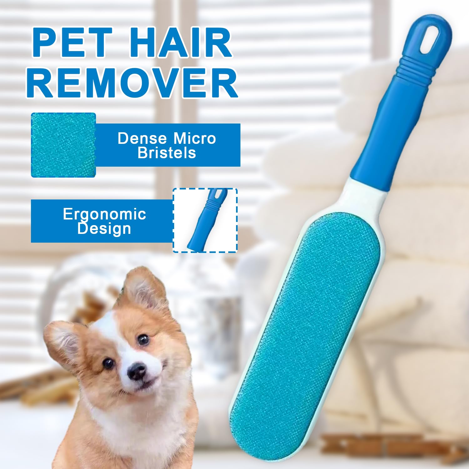 Pet Hair Remover, Clothes Brush for Pet Hair With Self-Cleaning Base, Reusable Fur Magic Pet Hair Remover - Image 3