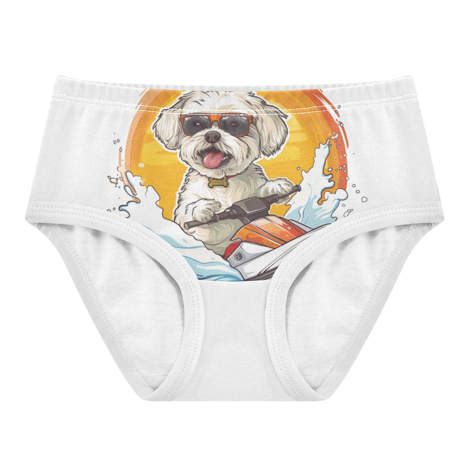 ALAZA Toddler Girls Cotton Hipster Underwear Soft Dog Speed Boat 2 Pack 2T