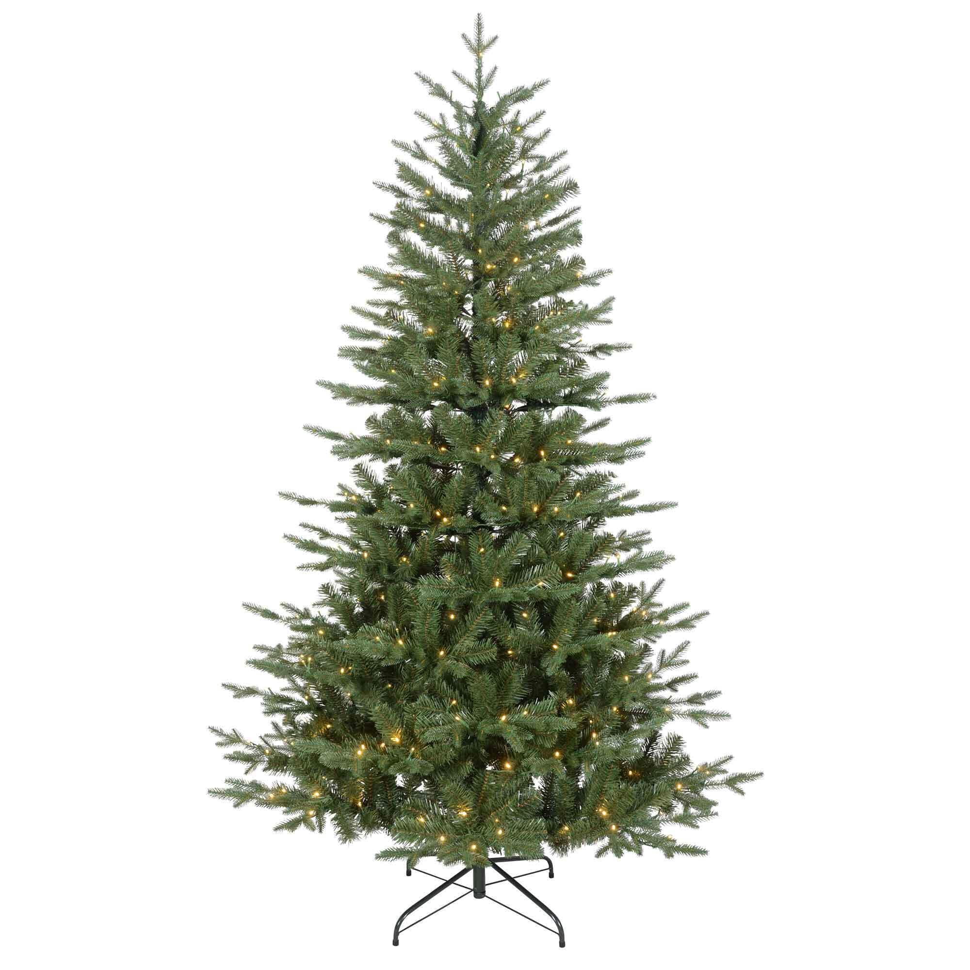 Dellonda Pre-Lit 6ft Hinged Christmas Tree with Warm White LED Lights & PE/PVC
