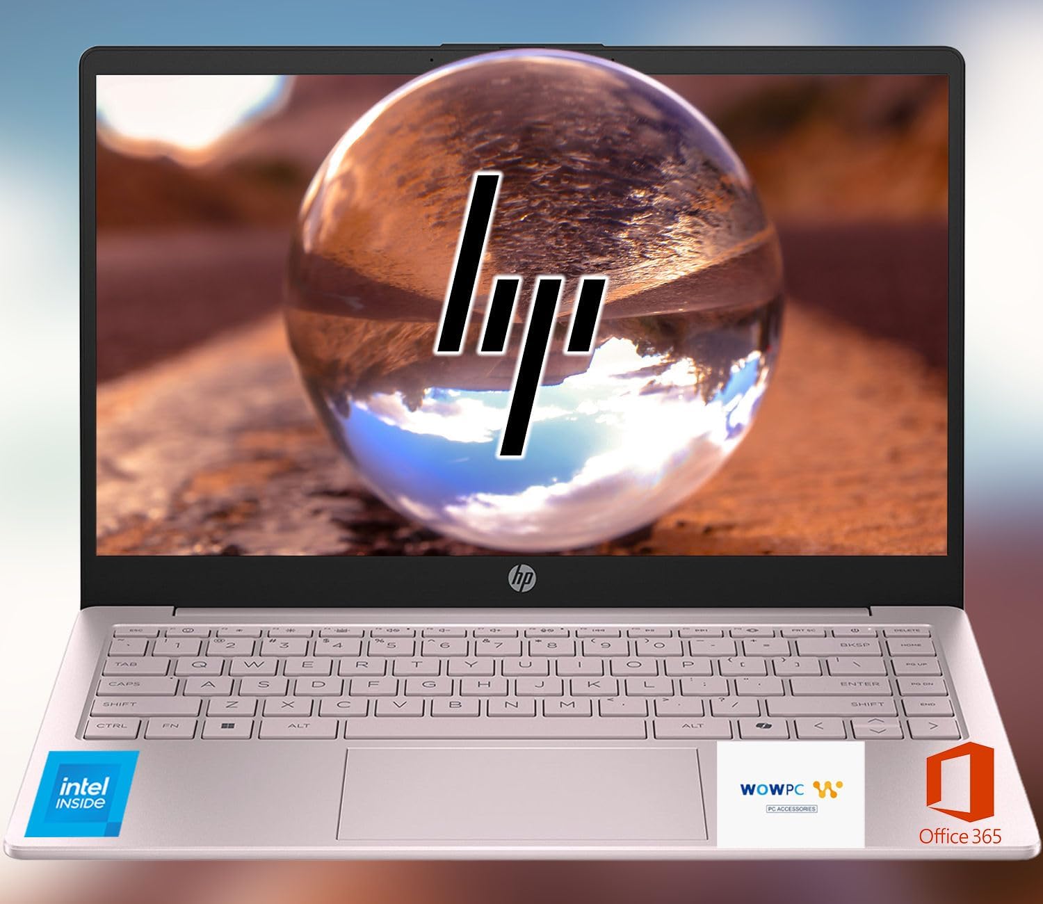 HP Ultrabook, Intel CPU, 8GB RAM, 1.6TB Storage (64GB OnBoard w/ 512GB Portable Drive + 1TB OneDrive), Up to 12 hrs Battery Life, Windows 11 Pro, Snowflake White, w/WOWPC 3-in-1 Bundle