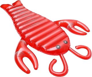 OFFIGAM 1 Pieza Cama de Animal Flotante Langosta Inflable flotadores de Langosta flotadores de Piscina de Animales colchoneta Flotante para Nadar Flotante Inflable Rojo