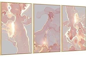 MOUDAMION: Abstract Wall Decor in Pink, Rose Gold, and Glitter