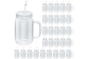 Clear Plastic Mason Jars with Lids and Straws: 30-Pack Hydration Hub