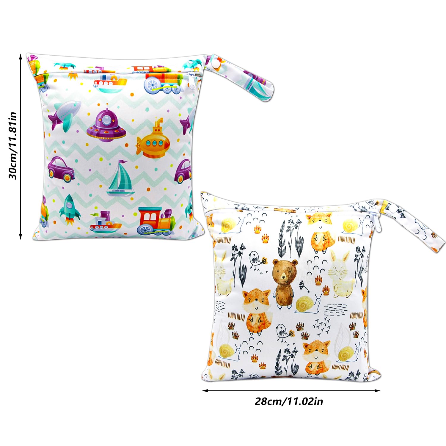 2 Pcs Sacs à Couches Lavables, Étanches avec Bonne Résistance à l'Eau pour Bébé, Piscine, Garderie, Plage (Cosmique)