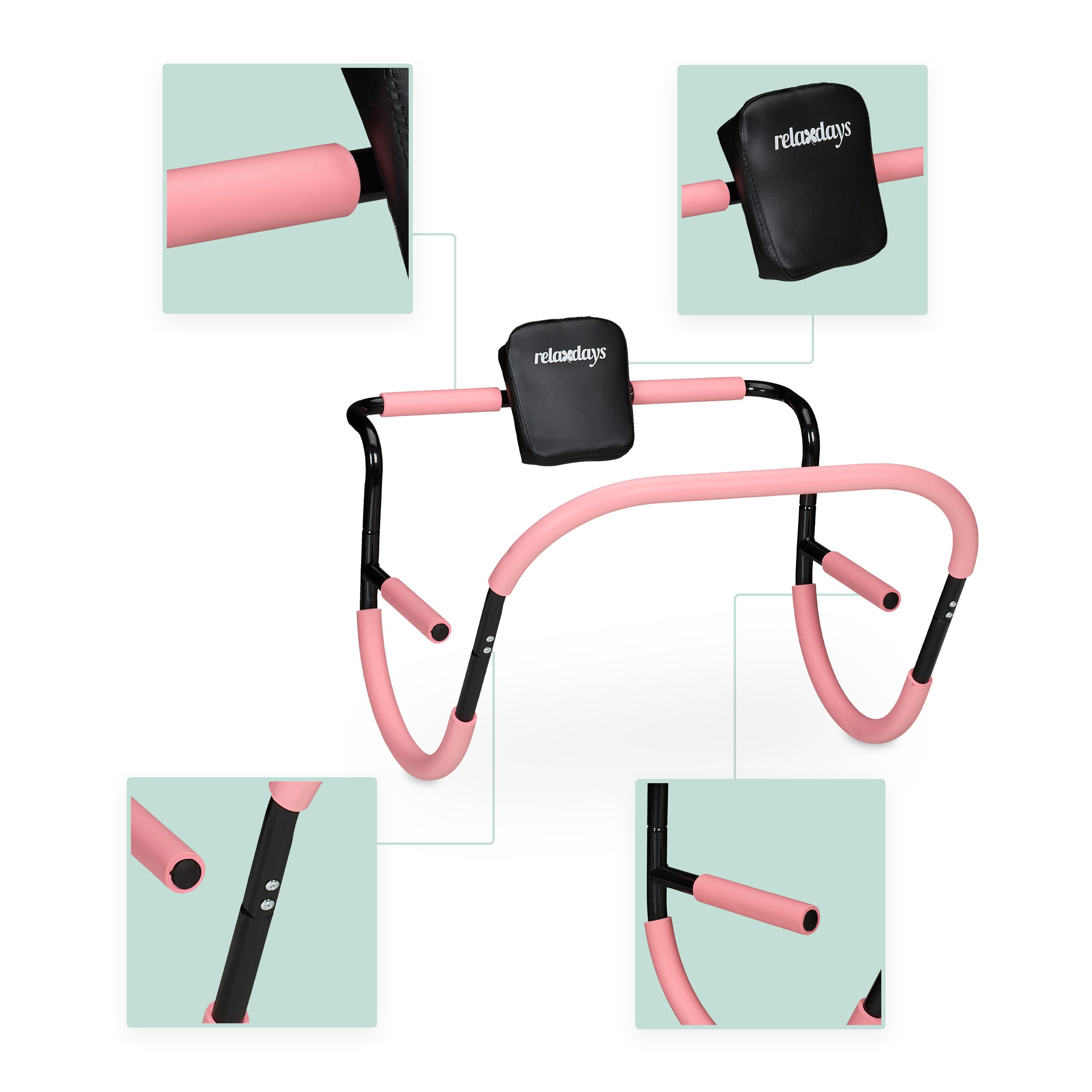 Relaxdays Bauchtrainer, Bauchmuskeltrainer, HxBxT: 68,5 x 69 x 65 cm, effektives Training zuhause, für Sit-Ups