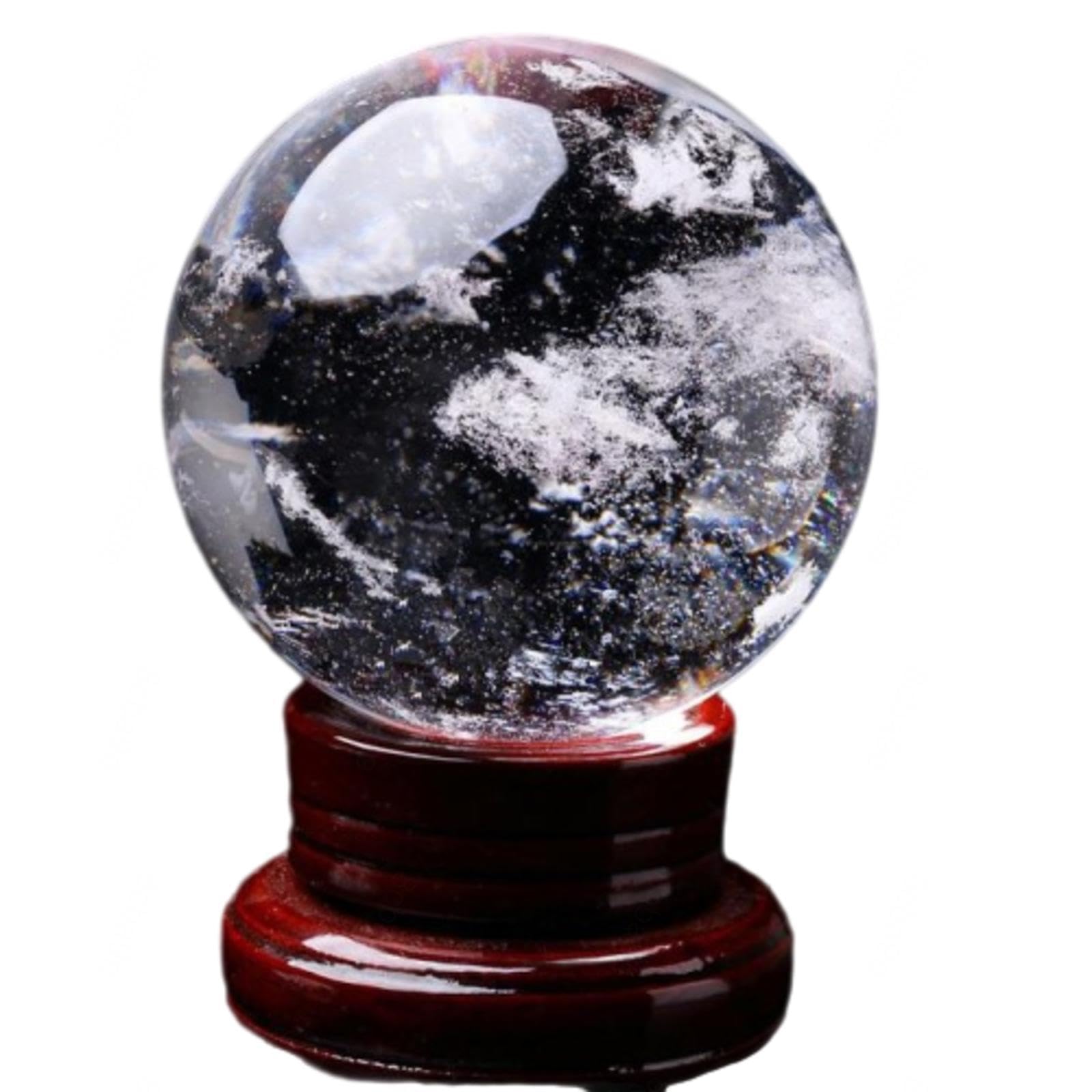 DPURPIWADY Crystal Sphere Rough White Ball Glass Office Lucky Feng Shui dedication polishing Gift Ornaments Fortune Telling Witchcraft Gazing,15cm