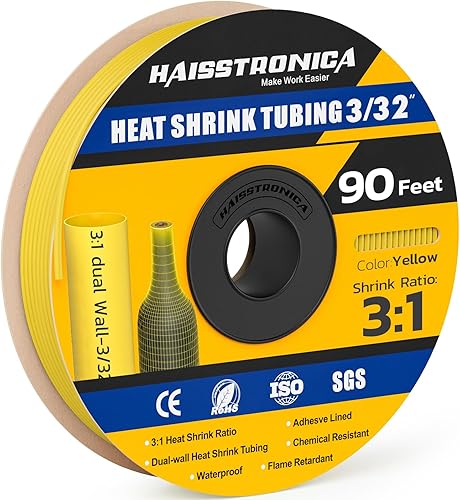Miniatura 51 de haisstronica Tubo termorretráctil 3:1, relación de encogimiento, tubo termorretráctil de grado marino forrado con adhesivo para el hogar, automoción