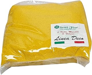 Seat Flor SRL® - Arena de Colores para decoración de jarrones, 0,5 mm, Bolsa de 1 kg Aprox. (25 Colores Disponibles) (Amarillo)